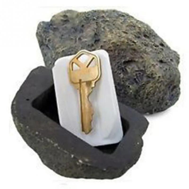Chave seguro seguro oco secreto escondido engraçado enlameado rock pedra caixa caixa de segurança de jardim decor