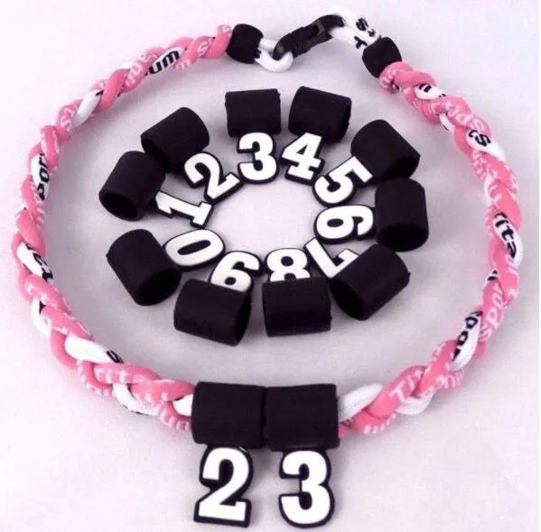 numeri in silicone all'ingrosso numero digitale ciondolo softball baseball collana accessori pendenti in gomma numero gioielli