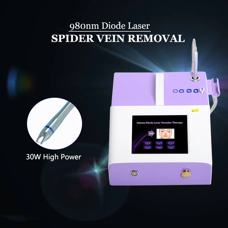 980 NM Laser Spider aders Verwijdering Machine 980 Diode Laser Vasculaire LaSie Verwijderingsbehandeling Geen naald Pijnvrij Verwijder rode bloedvaten