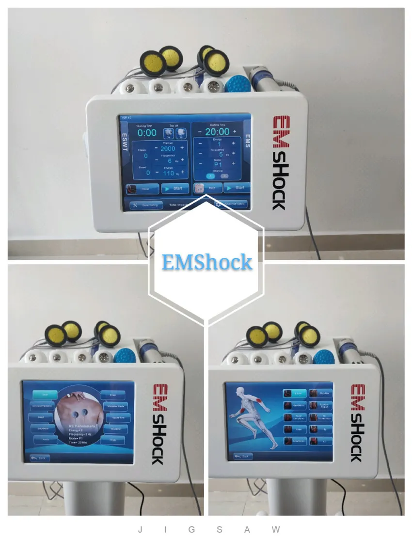 Tragbare EMS-elektrische Muskelstimulation. Akustisches radiales Stoßwellentherapiegerät für die Ed-Behandlung. Stoßwellentherapie mit geringer Intensität