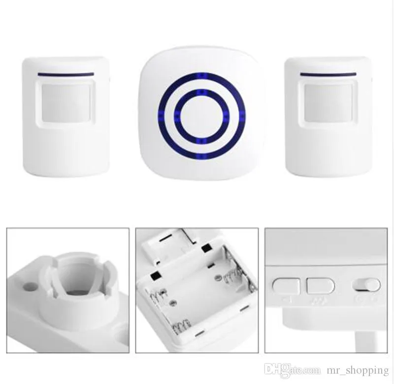Wireless Motion Sensor Doorbell Chime Alarm With 2 Remote Controls - FU943343, White