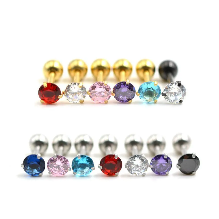 Mode or rétro rond diamant nombril Piercing boucle d'oreille 14G 316L acier nombril Piercing anneaux zircone corps Piercing bijoux 50 pcs/lot