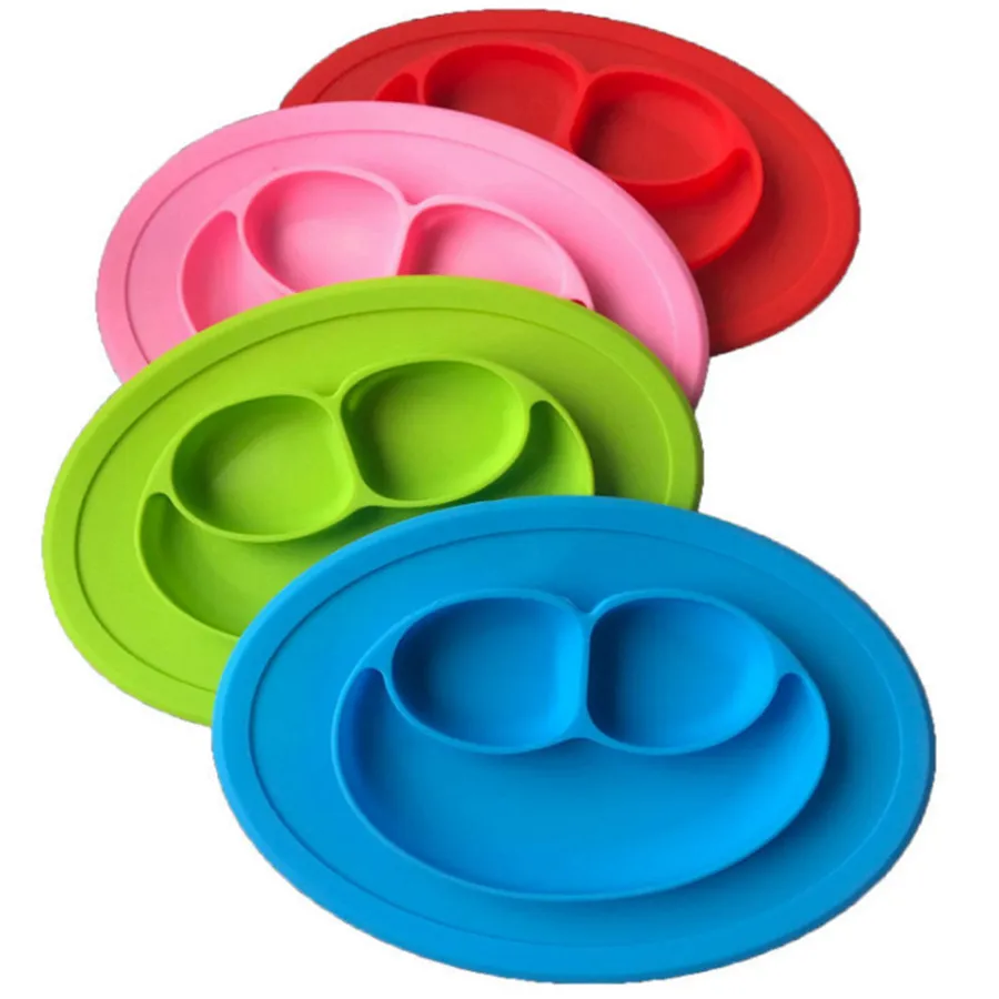 Baby Silicone Bowls Dishes Plates Food Grade Silicone Non slip Cute Bowl for Baby One-piece Dish Dining Mat RRA2839-8