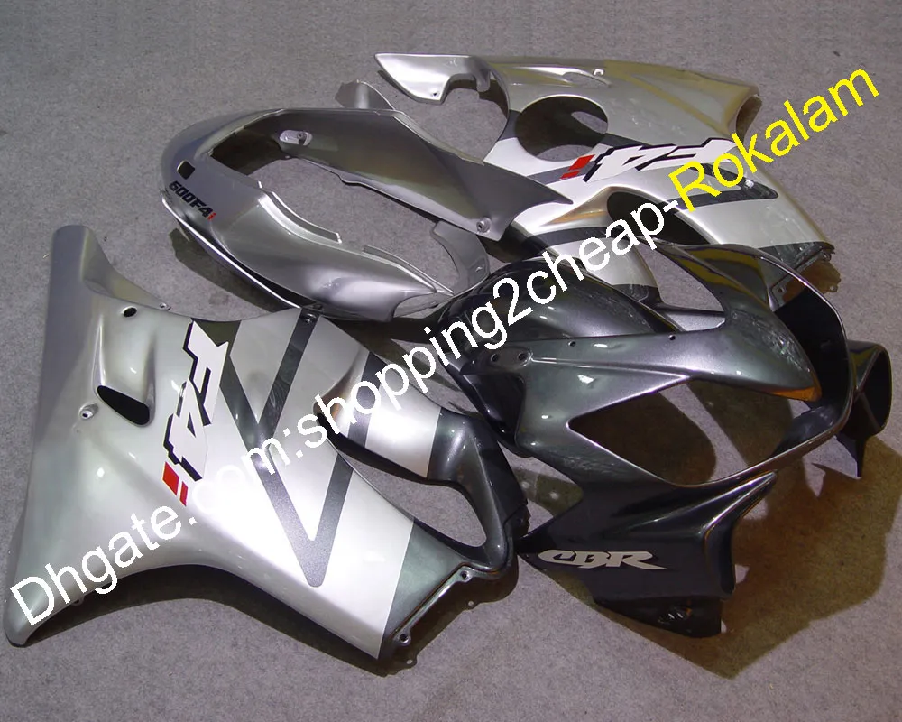 Per Honda CBR600F4i 04 05 06 07 CBR600 F4i CBRF4i 2004 2005 2006 2007 Moto ABS Plastica Argento Nero Carenatura (stampaggio ad iniezione)