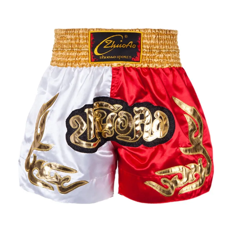 Linjinx Pantalones cortos de boxeo bordados de satén para hombre,  entrenamiento de fitness, gimnasio, pelea, kickboxing, boxeo