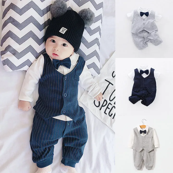 Baby Romper 2019 New Newborn Baby Boy Designer Clothes Cotton Fake Two