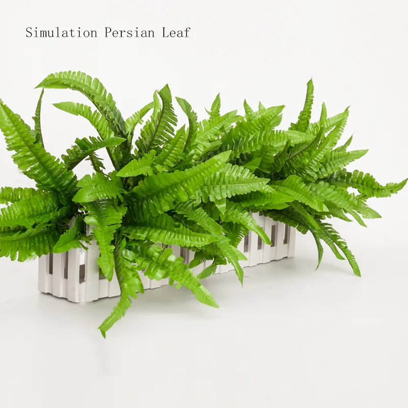 Simulatie Fern Gras Groene Plant Kunstmatige Fern Perzische bladeren Bloem Muur Opknoping Planten Home Wedding Shop Office Decoration