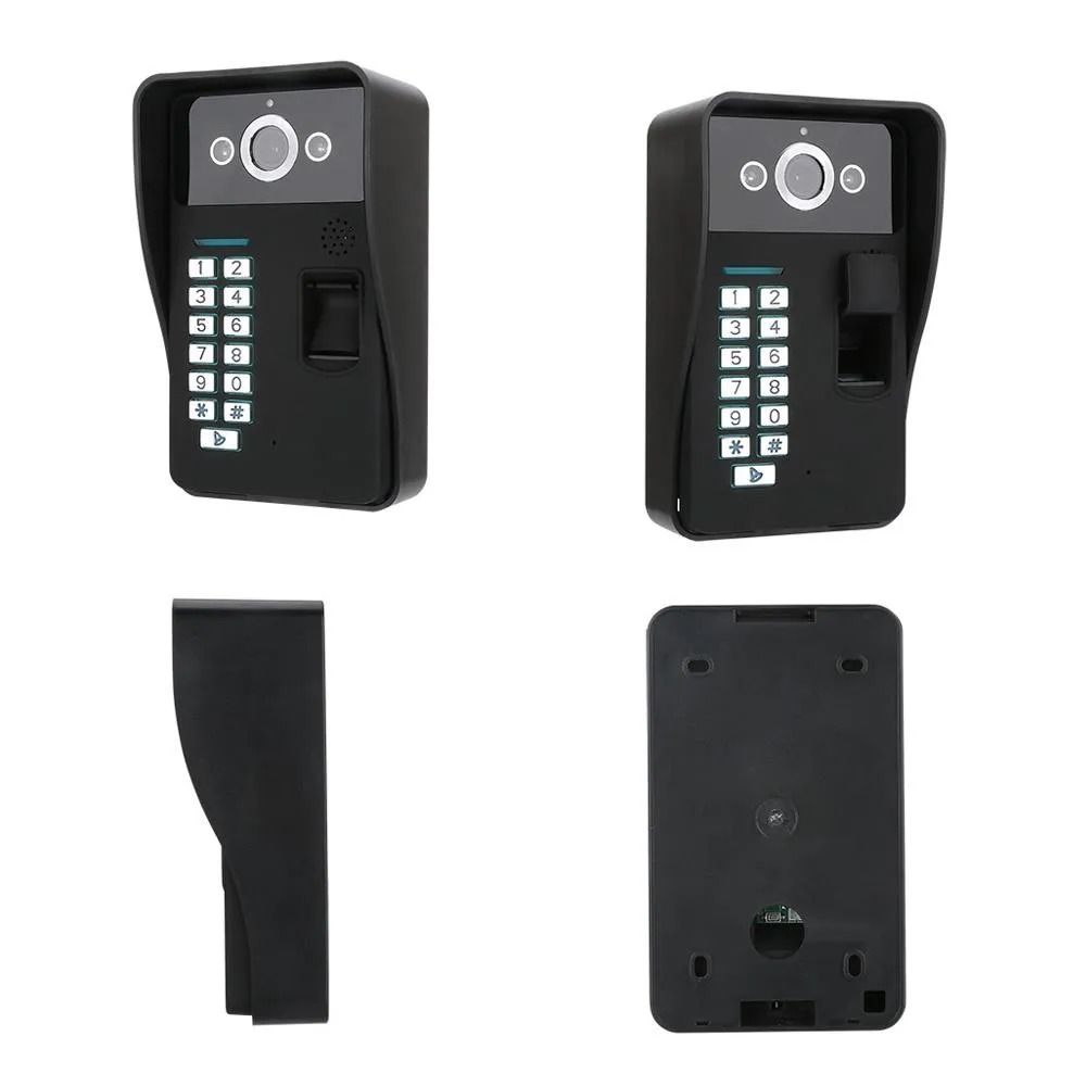 SY908MJF11 9 بوصة واي فاي بصمة كلمة كاميرا RFID فيديو الجرس إنترفون كيت للرؤية الليلية - أسود الولايات المتحدة التوصيل