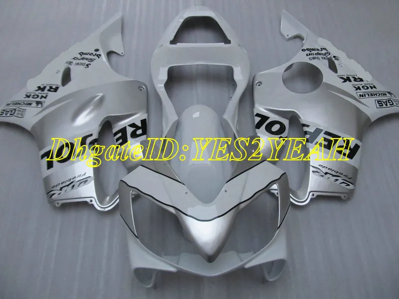 Kit carenatura moto per Honda CBR600F4I 04 05 06 07 CBR600 F4I 2004 2007 ABS Top set carenature argento bianco + Regali HY35