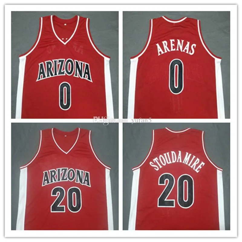 # 0 Гилберт Аренас # 20 AmarE Stoudemire Баскетбольная майка Arizona Wildcats College Retro Мужские сшитые на заказ трикотажные изделия с любым номером и именем