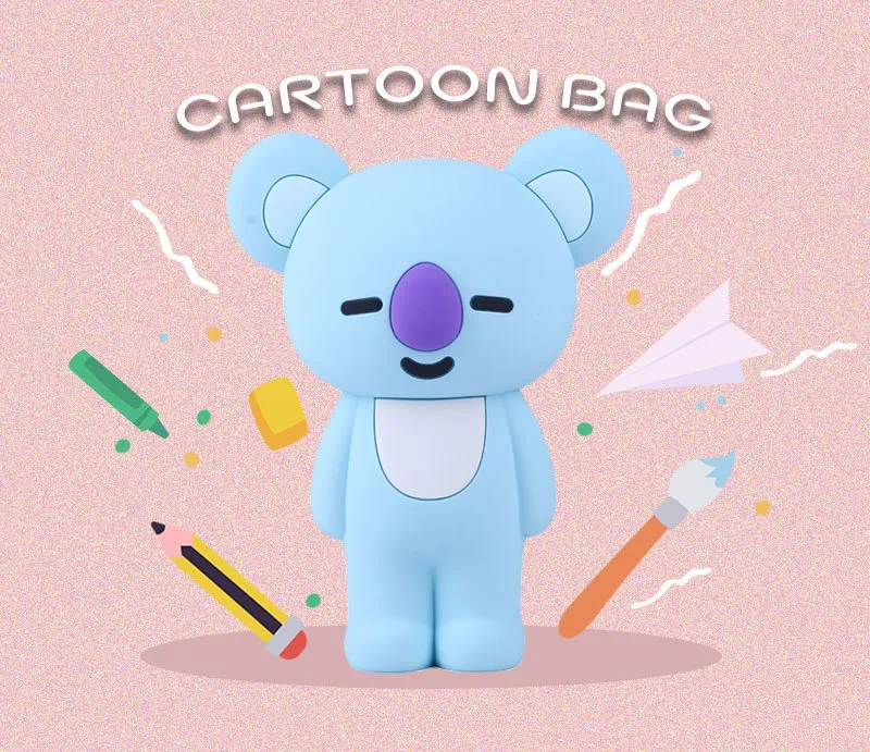 Wholesale Q Uncle Cute Pencil Case 3d Cartoon Blue Koala Pencil Bag