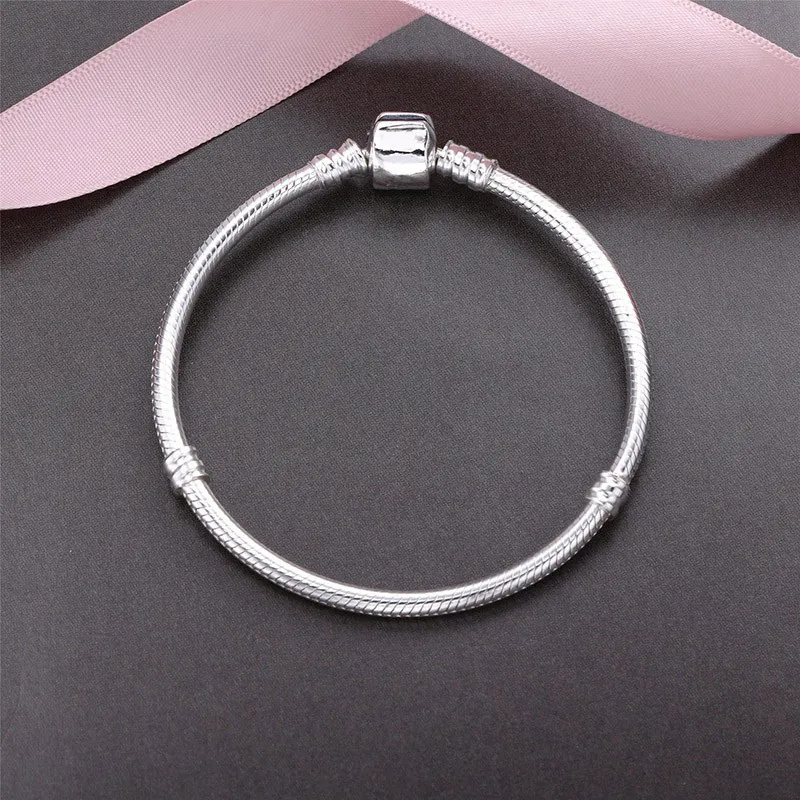 Neues 925 Sterling Silber Armband für Pandora Luxus-Designer-Set CZ Diamanten Damen Schlange Knochen Armband original Box-Set