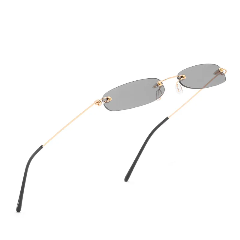 Small Oval Frameless Polarized Sunglasses for Men and Women  display picture 3