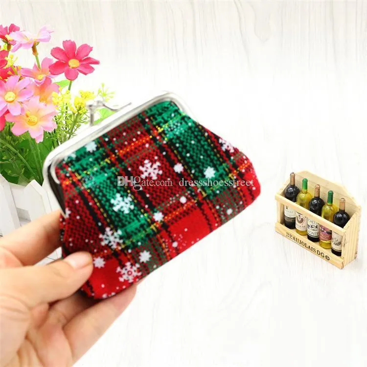 New Europe and America Christmas coin purse lattice pattern Coin bag Mini Student Zero purse