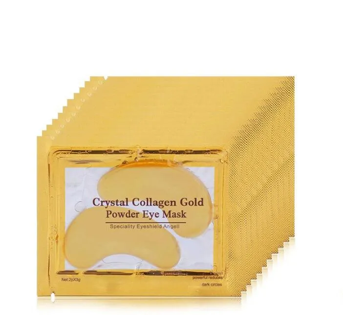 Premium Eye Care Makeup Crystal Collagen Gold Powder Eyes Mask 3G Dark Circle Ta bort DHL Gratis Hudvård Kosmetika