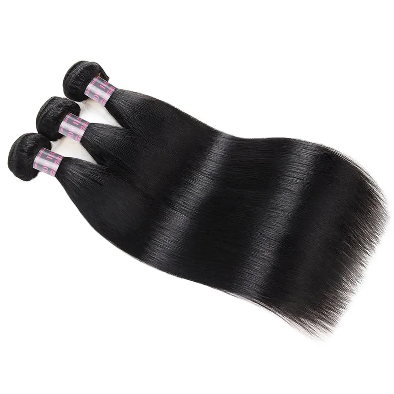 3 Bundles 8-28 pouces Deep Loose Bundles de cheveux humains brésiliens Loose Wave Yaki Straight Deep Curly Body Water Wave Straight Color Jet Black