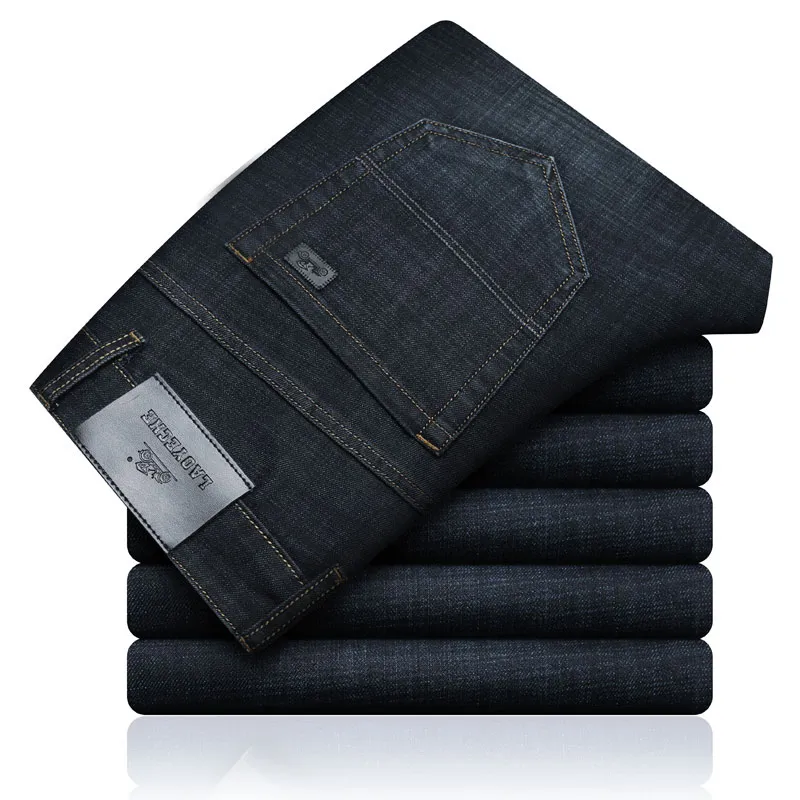 Laoyeche Brand Business Man dżinsy nowe męskie dżinsy biznesowe Business Casual Elastyczne Slim Classic Spoders Denim Pants Male244F