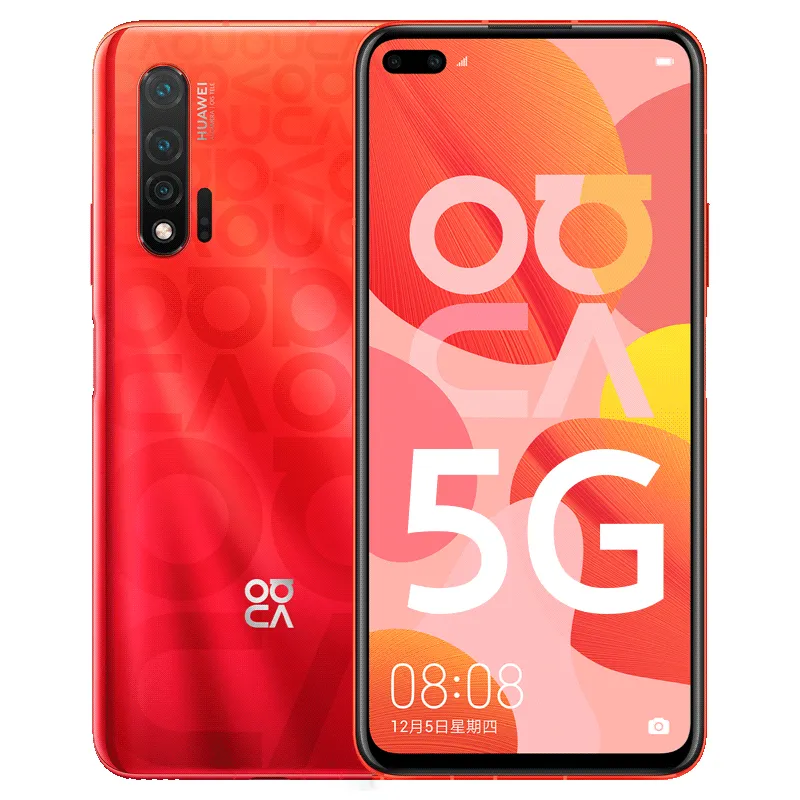 Oryginalny telefon komórkowy Huawei Nova 6 5G 8GB RAM 128GB 256GB ROM Kirin 990 Octa Core Android 6.57 "pełny ekran 40.0MP AI NFC 4200mAh ID linii papilarnych twarz inteligentny telefon komórkowy