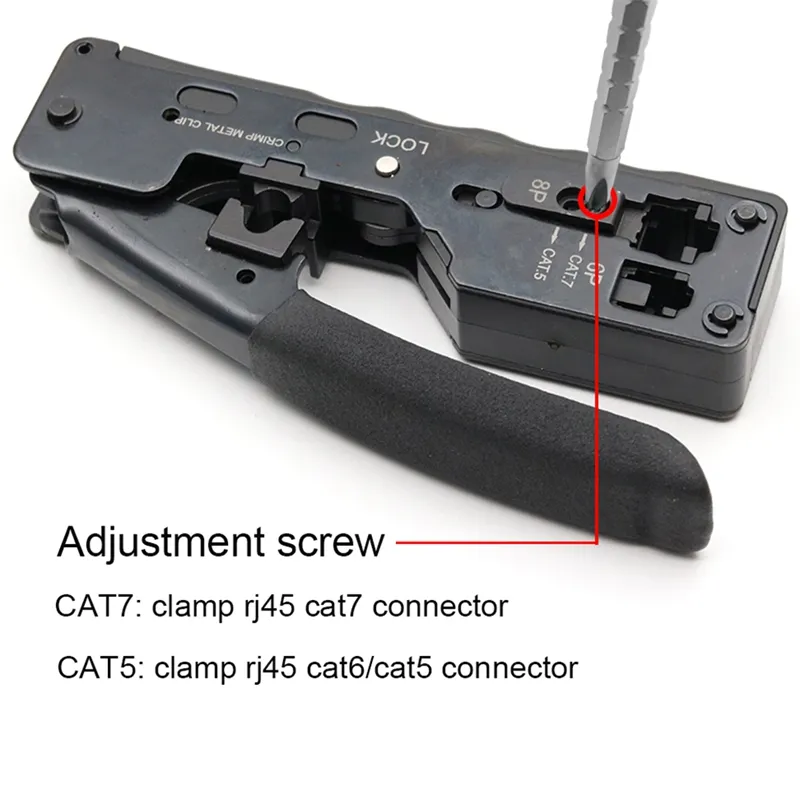 RJ45 Crimper Para Cat7 Cat6A Enchufe Herramientas De Red