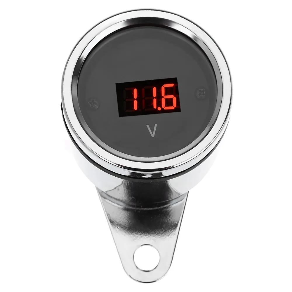 CS-378 12V Motorcycle LED Light Digital Display Voltmeter Gauge