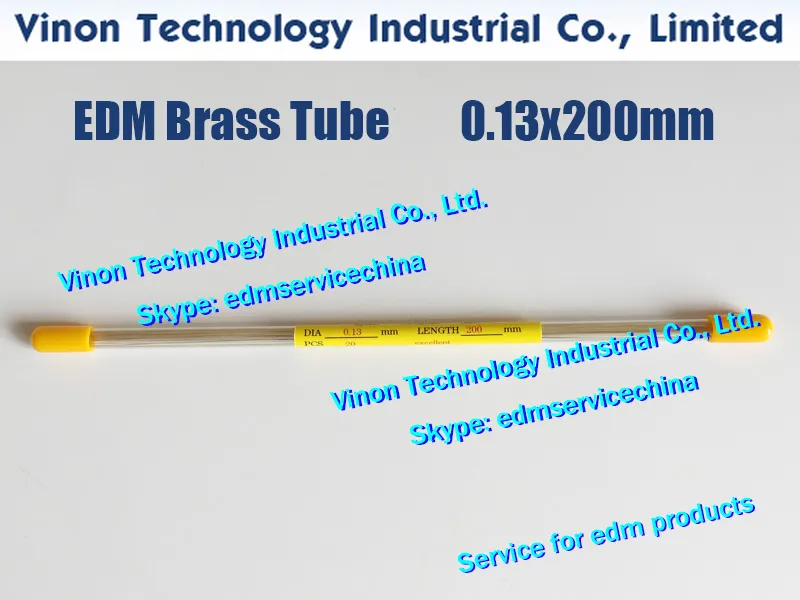 Tube en laiton de 0,13 x 200 mm à canal unique (20 pièces/lot), électrode de tube en laiton EDM diamètre unique = 0,13 mm L = 200 mm pour le perçage EDM à petit trou