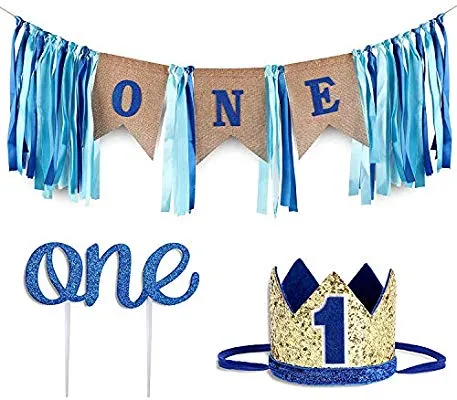 Decorazioni Il Primo Compleanno Del Bambino Con Corona Decorazioni Il Primo  Compleanno Del Neonato Striscione Seggiolone Forniture Feste Smash Torte  Happy Bir Da 12,35 €