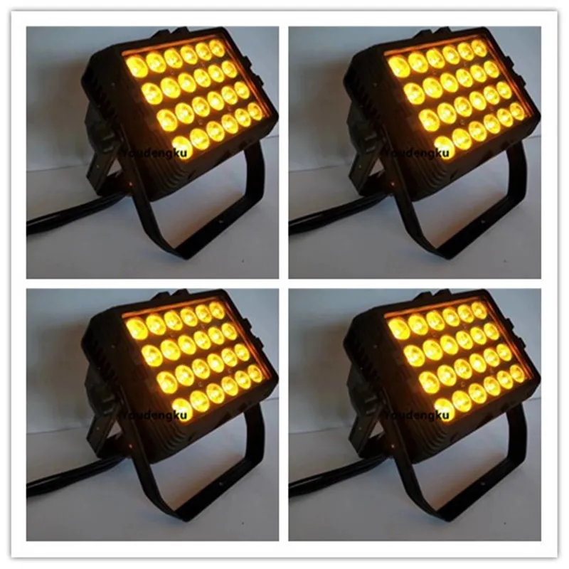 4 Stück 24 x 15 W 5-in-1-Außen-LED-Wandfluter-Beleuchtungskörper RGBWA wasserdichte Wandflut-LED-DMX-Citycolor-LED