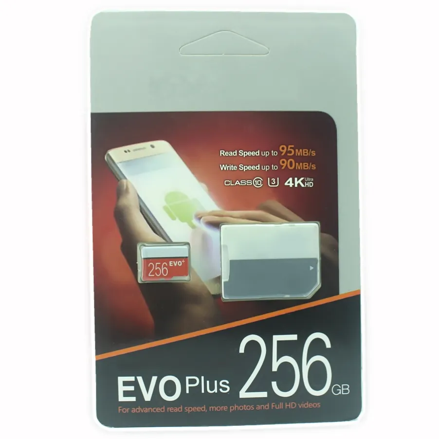 디지털 카메라 스마트 폰 32GB 64GB 128GB 256GB EVO 펄스 카드 고속 90MB/S 클래스 10 UHS-1 MicroSDXC 태블릿 PC TF 카드