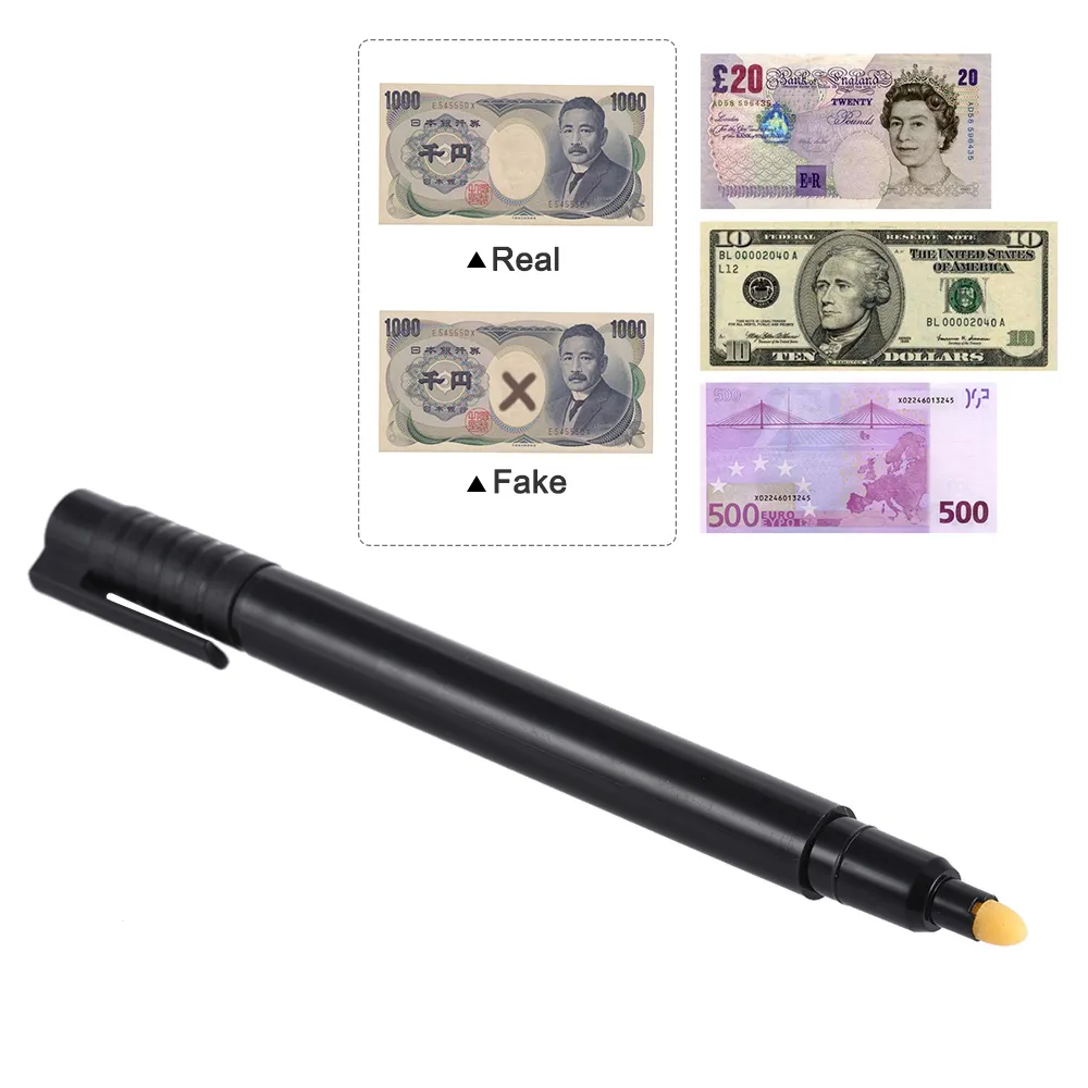 Namaak geld teller detector pen nep bankbiljet tester valuta contante checker marker voor Amerikaanse dollar Bill Euro pond Yen gewonnen