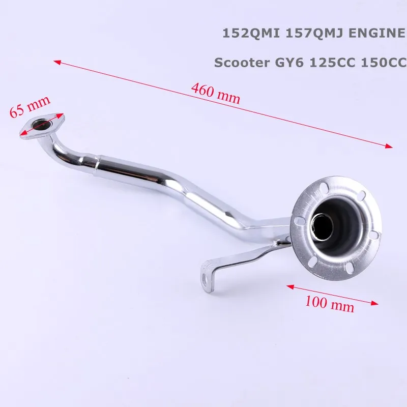 GY6 125CC 150CC Engine Exhaust Pipe Muffler Header With Mounting