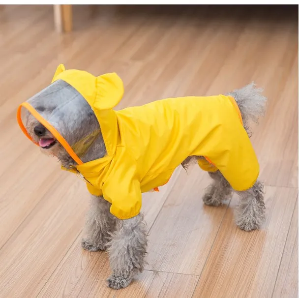 Nouveau mignon chien imperméable petit chien vêtements Costume pour animaux de compagnie printemps réfléchissant chien vêtements imperméables dinosaure conception manteau de pluie