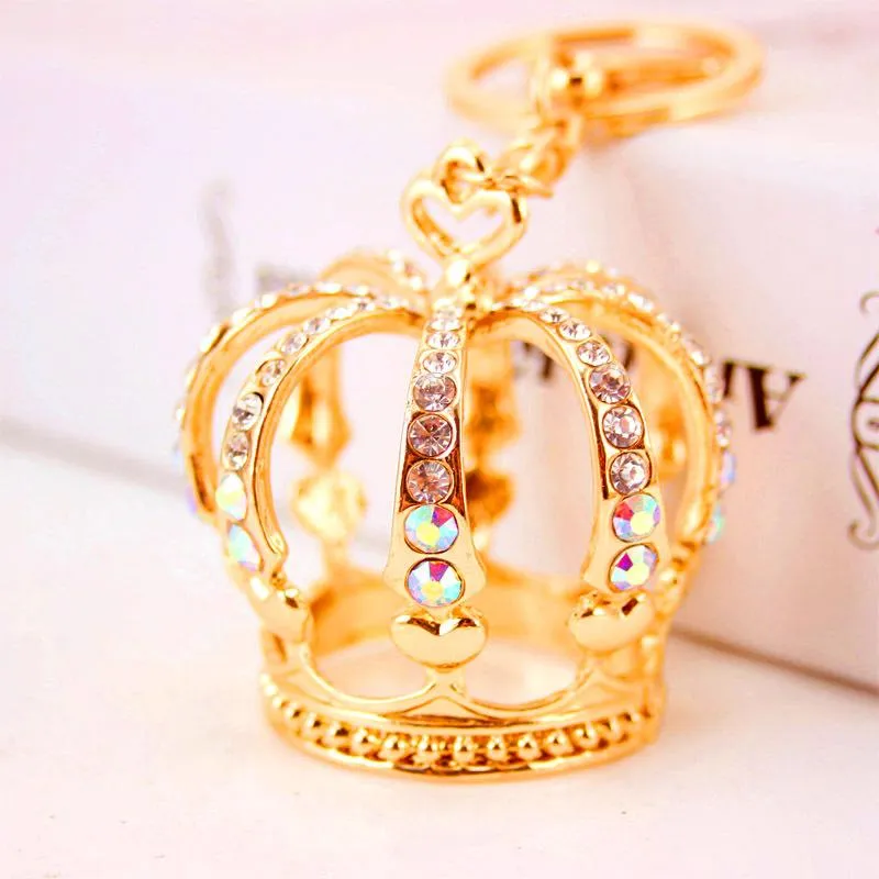 Strass couronne royale porte-clés 3D alliage métal cristal pendentif homard fermoir voiture porte-clés anneau porte-clés petite amie cadeau d'anniversaire