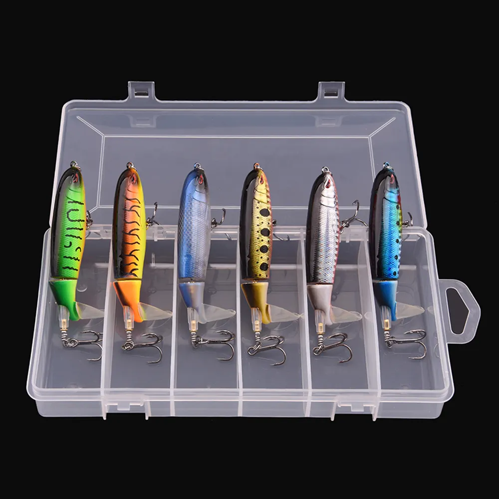 Set Of 100mm 13g Floating Popper Ultralight Fishing Lures With Box