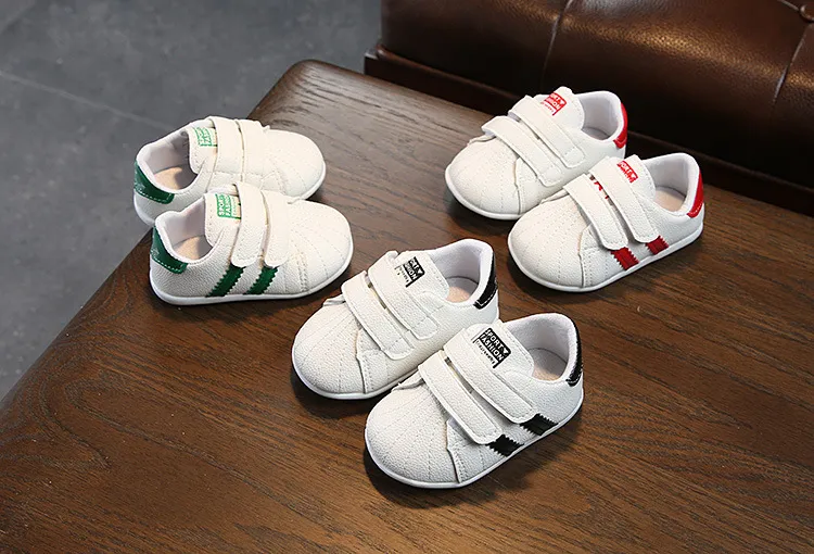 Wiosna Jesień Baby Girl Boy Soft Size Skórzane Berbecia Buty niemowlęcia Color Color Oddychające I Anniskid Sneakers 1-2 lata