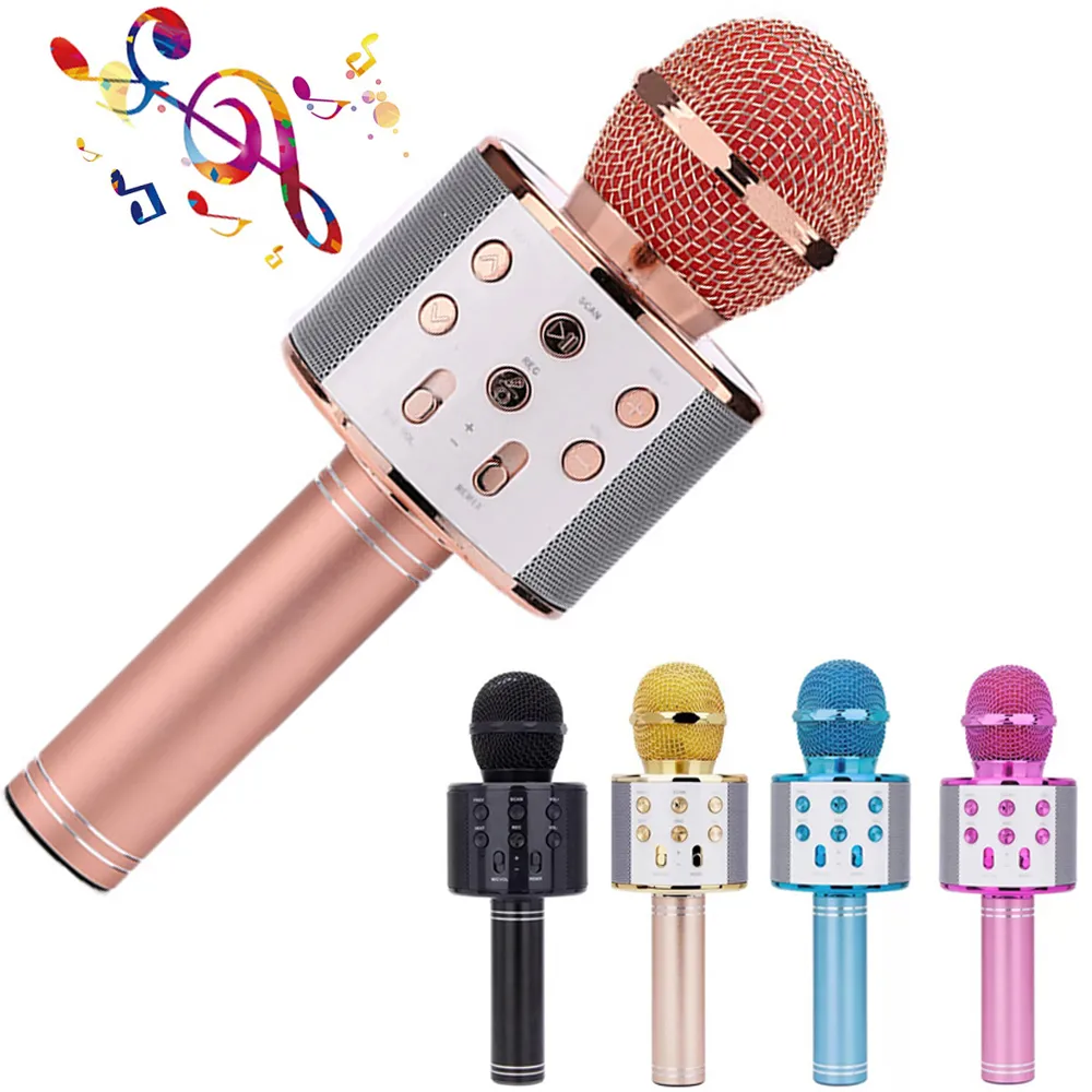 Bluetooth Karaoke Microphone Wireless professional Speaker Portable Handheld Version Mic KTV Player Phone Mike For Computer Conference