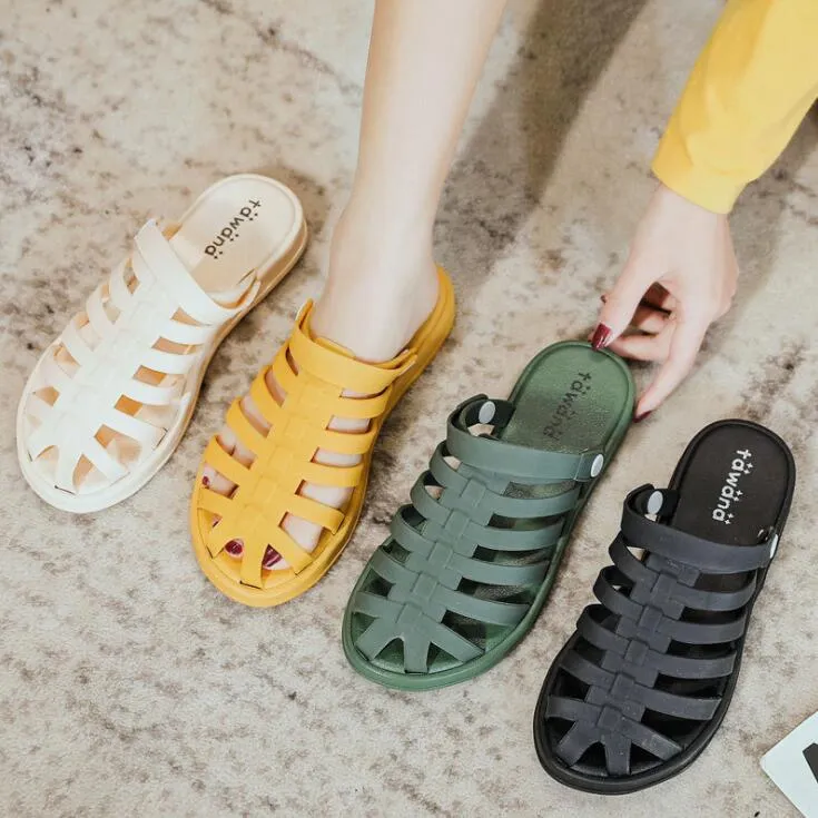 Bebek Sandalet Çocuk Yaz Jelly Roman Sandalet Baotou Terlik Plaj Açık Moda Sandalet Yeni Stil Çocuk Yumuşak Kauçuk Ayakkabı YPP156 Soğuk