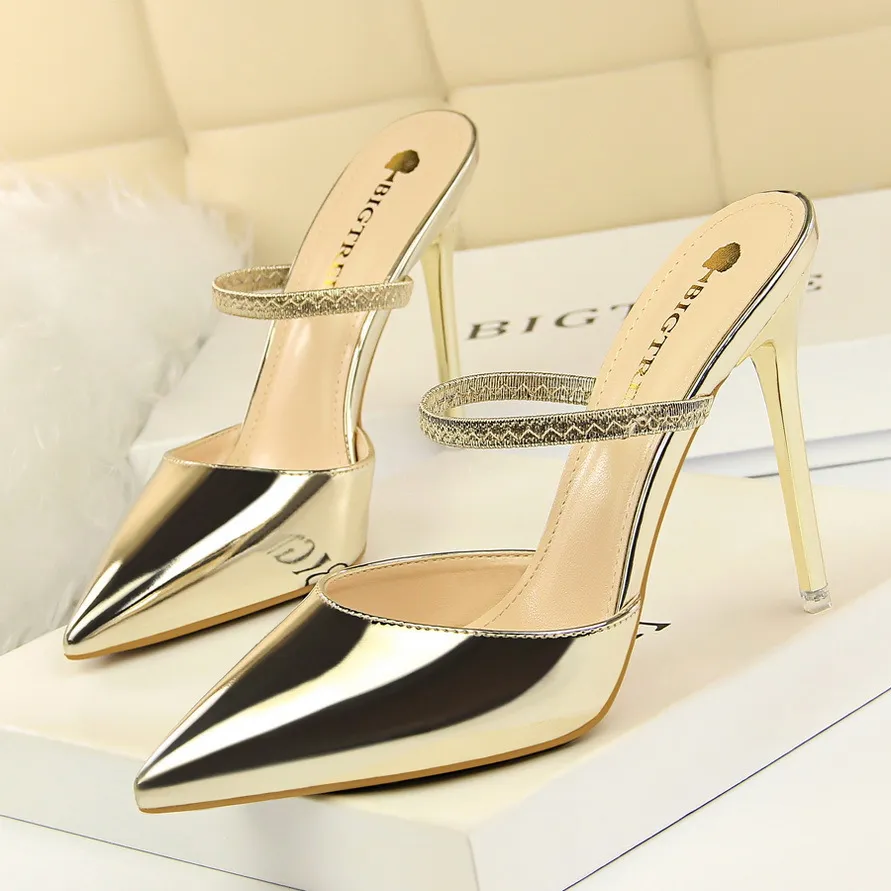 2019 Mules Shoes Women Ladies Pumps Sexy High Heels Stiletto