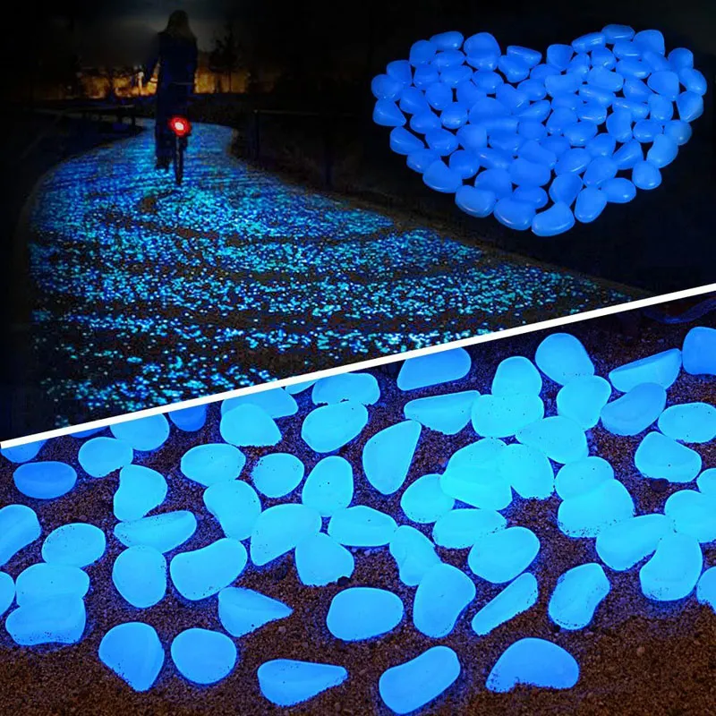 Garden Decor Luminous Stones garden decoration Glow In Dark Decorative Pebbles Outdoor Fish Tank Decoration Pebble Rocks Aquarium Mix Color H1207