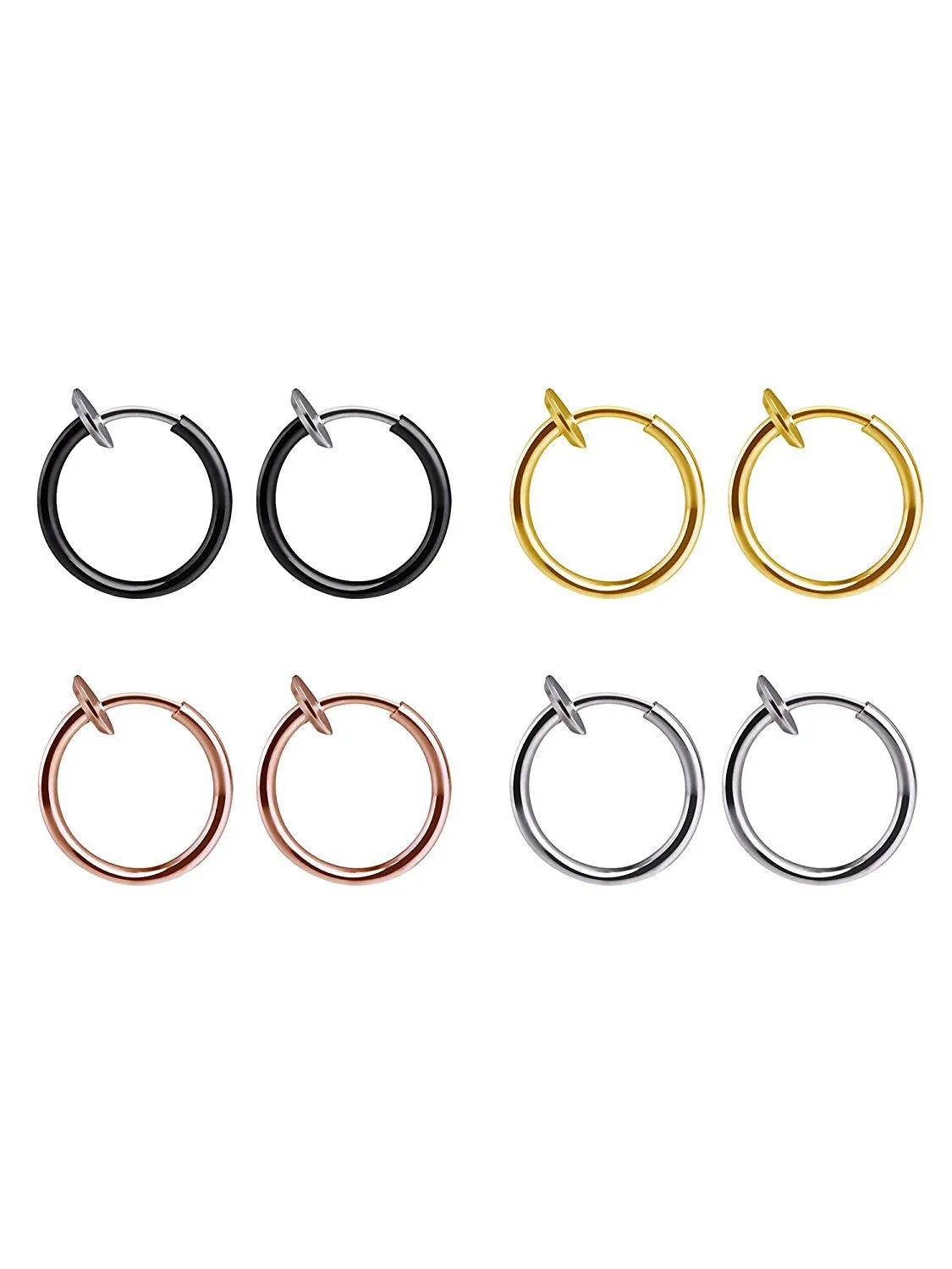 nouveau argent or couleur plaqué oreille manchette Clip boucles d'oreilles femmes hommes faux Piercing Septum lèvre Clicker bijoux