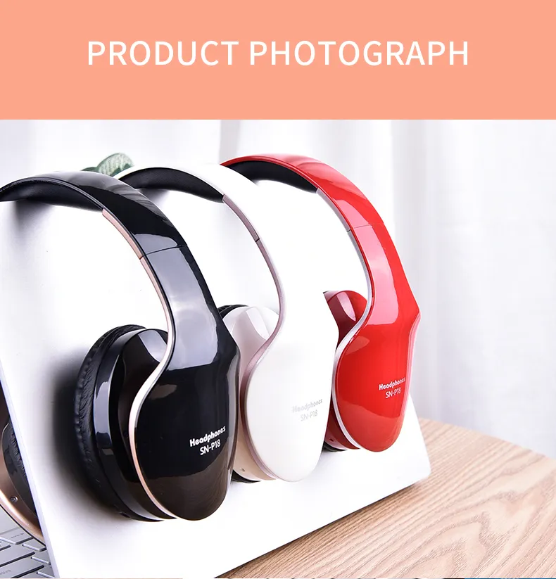 Kablosuz Kulaklık Bluetooth popup Kulaklık Katlanabilir Stereo Kulaklık Oyun PC Için Kulaklık xiaomi huawei kulak üstü kulaklıklar