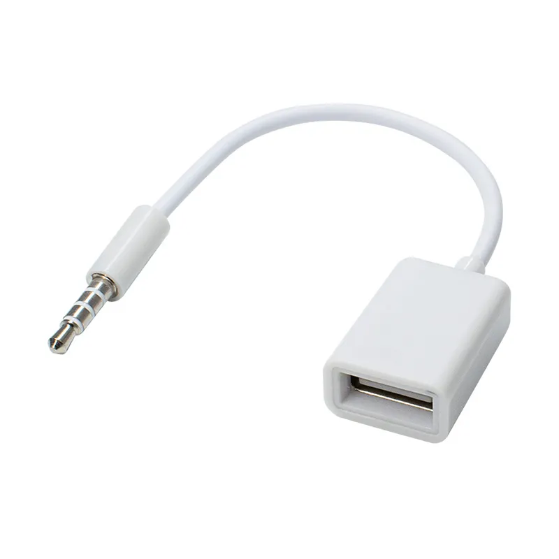 3,5 mm AUX AUX Audio Plug Jack a USB 2.0 Femenino Convertidor Cable Cable Cable MUSICA MP3 para Samsung S6 Celular Teléfono celular