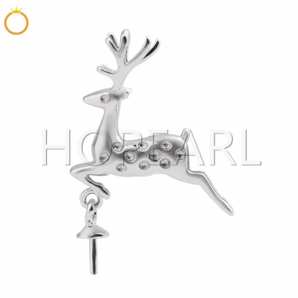 Deer Design for Girls DIY Accessories Pendant Semi-finished Mountings for Drop Pearl Small Charms 5 Pieces