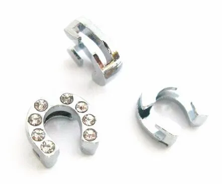 20 50 pz / lotto 8mm strass zoccolo di cavallo a ferro di cavallo charms per diapositive accessori fai da te adatti per 8MM braccialetto braccialetto moda jewelrys2550