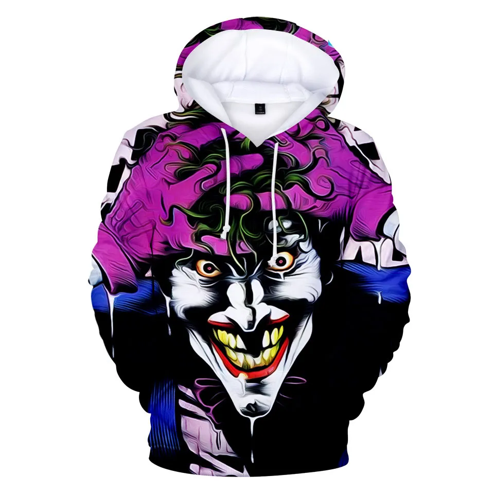 2019 mens designer hoodies New hot poker clown Soul 2 coat haha Joker 3-D printed mens hoodie WGWY199