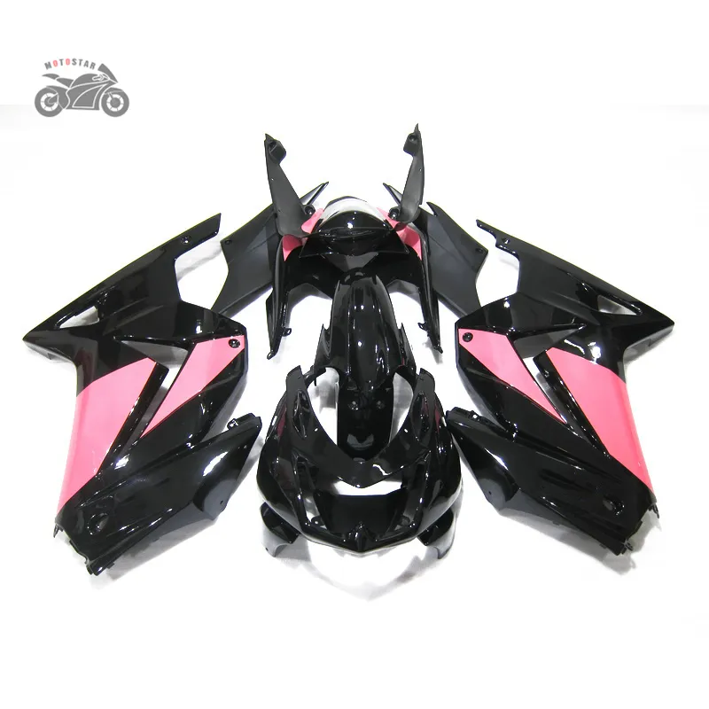 Gratis Anpassade Fairings för Kawasaki Ninja 250R ZX250R ZX 250 2008 2009-2014 EX250 08-14 Rosa Black Road Racing Motorcykel Fairing Bodywork