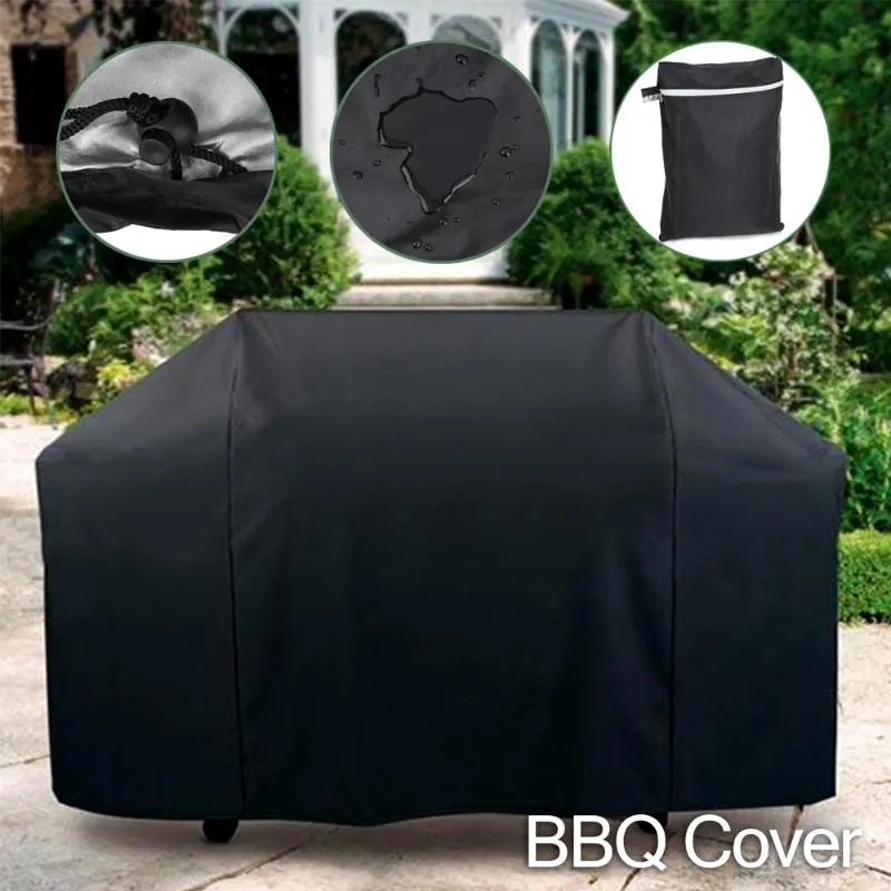 Accesorios de herramientas, cubierta negra impermeable para barbacoa, parrilla antipolvo, lluvia, Gas, carbón, barbacoa eléctrica, 4 tamaños