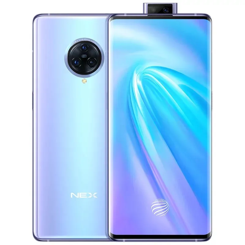 기존 Vivo Nex 3 5G 휴대 전화 8GB RAM 256GB ROM Snapdragon 855 Plus Octa Core 64.0MP AI NFC Android 6.89 "AMOLED 전체 화면 지문 ID 얼굴 스마트 휴대 전화