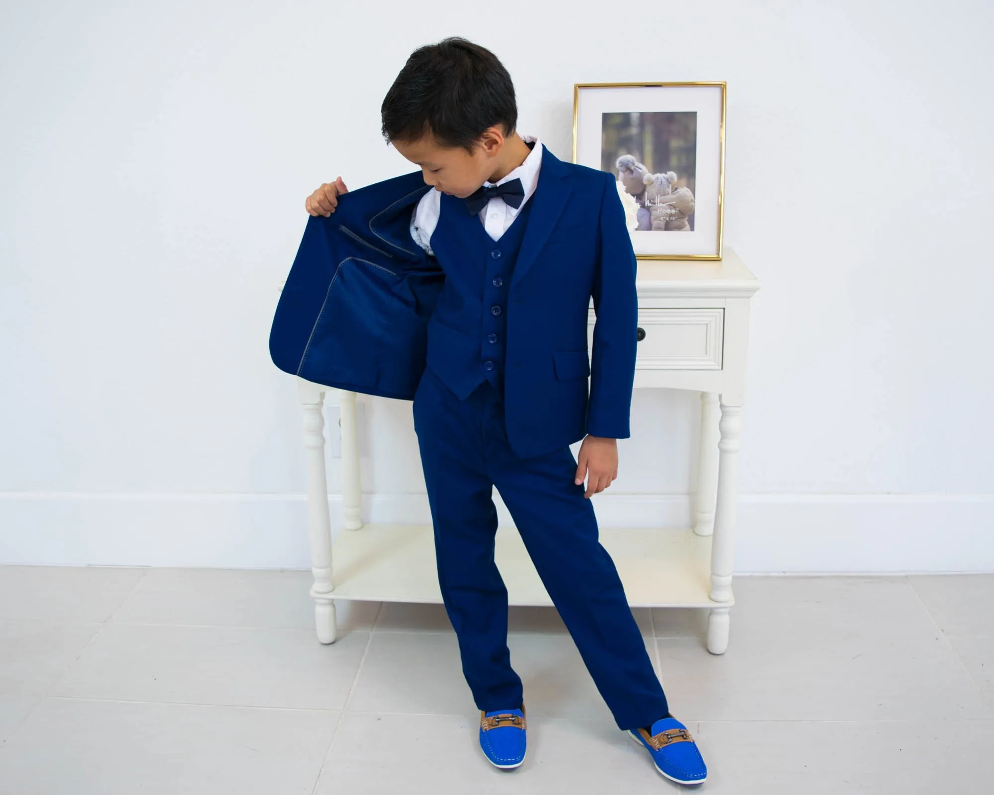 Royal Blue Boy Costumes Formels Dîner Tuxedos Petit Garçon Garçons