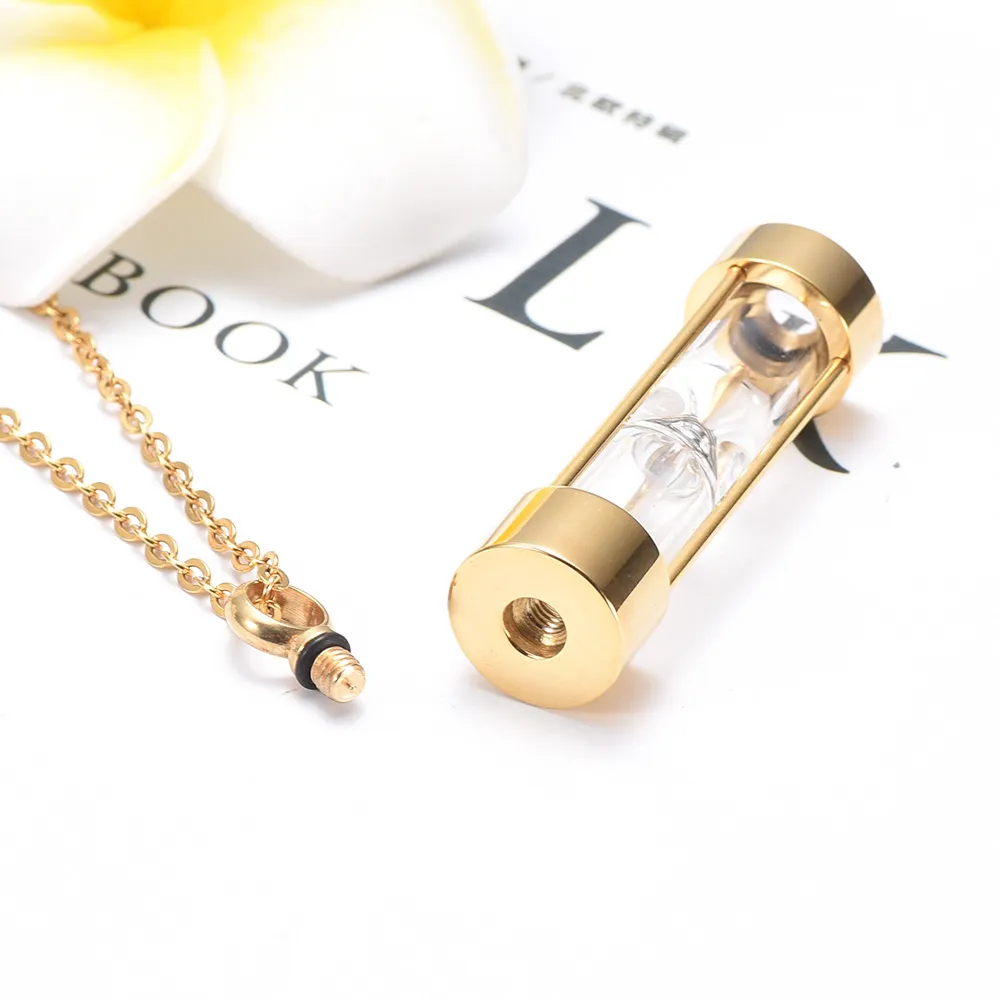 1pc hourglass Cremation Jewelry With Customize For Human Pet Ashes Cylinder Urn  Pendant Keepsake Memorial Locket Holder Necklace | SHEIN USA