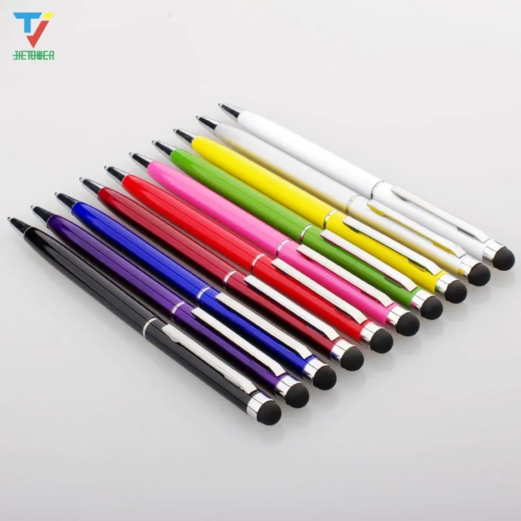 Universal 2in1 kapacitiv pekskärm Stylus penna med kulspunkt för iPhone iPad Tablet PC Samsung gratis frakt